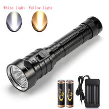 New Aluminum alloy Diving Flashlight 4x XM-L L2 LED Yellow/White Light Waterproof Flashlight Super bright 100M LED Diving Torch 2024 - buy cheap