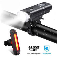 Luz LED para bicicleta, juego de iluminación frontal y trasera superbrillante, linterna para ciclismo, recargable vía USB, accesorios de lámpara COB 2024 - compra barato