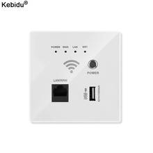 Kebidu WIFI Router 2.4Ghz 220V power AP Relay Smart 300Mbps Wireless repeater extender In Wall Routers Embedded Panel usb socket 2024 - buy cheap