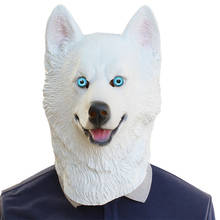 X-Merry Toy Siberian Husky Dog Mask Latex Novelty Halloween Animal Cosplay Costume Headgear 2024 - buy cheap