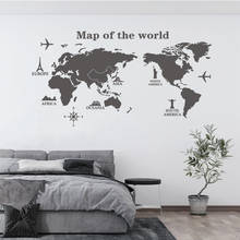 Pegatinas de pared de vinilo de mapa del mundo, decoración artística 3D para el hogar, sala de estar, dormitorio, oficina, regalos, D4 2024 - compra barato