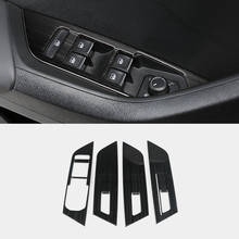 Botones de elevación de cristal para ventana de coche, accesorio decorativo de acero inoxidable, color negro, para Skoda Karoq 2017 2018 LHD 2024 - compra barato
