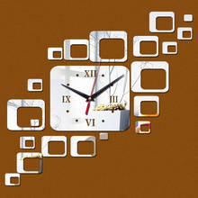 Лучшие продажи diy настенные наклейки часы украшение дома кварцевые гостиная акриловое зеркало европейская мебель 3d часы 2024 - купить недорого