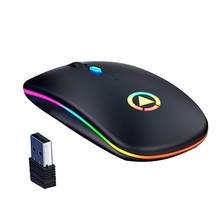 RGB Wireless Mouse Computer Mouse Silent Ergonomic Rechargeable Mice with LED Optical Backlit USB Mice for PC Laptop 2024 - buy cheap
