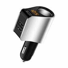 Car Cigarette Lighter 3.1A 3USB Car Charger Adapter with Volmeter Support Smart Fast Charge Socket For GPS DVR Charging DC12-24V 2024 - buy cheap