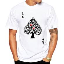 Hot fashion Men t-shirt summer latest printed design Ace of spade t-shirt High quality white tops funny poker t-shirt 2024 - buy cheap