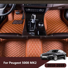 Car Floor Mats For Peugeot 5008 MK2 2019 2018  5 Seats Car Carpets Leather Rugs Dash Floorliners Auto Styling Protector 2024 - buy cheap