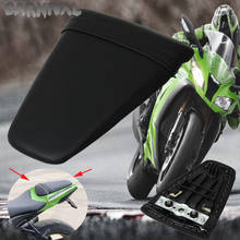 Para kawasaki zx10r preto motocicleta passageiro almofada do assento traseiro ZX-10R-2011, 2012, 2013, 2014, 2015 couro 2024 - compre barato