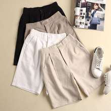 Plus Size Loose Women's Shorts Casual Cotton Linen Shorts Women 2022 Summer Solid Color High Waist Shorts Fashion Women Trousers 2024 - buy cheap