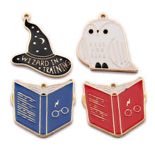 10pcs/Pack Mix Magic Book Hat Owl Pendants Alloy Enamel Charms DIY Earrings Jewelry Making Cute Keychain Earrings Crafts 2024 - buy cheap