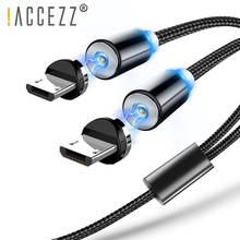 ¡! ACCEZZ-Cables de cargador magnético 3 en 1 para iPhone 12 Pro Max, Cable de carga rápida de doble cabezal, Micro tipo C, para Xiaomi, Huawei y Samsung 2024 - compra barato