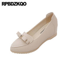 Zapatos de tacón medio para mujer, calzado informal con punta puntiaguda, sin cordones, oculto, coreano, talla 4, 34 2024 - compra barato