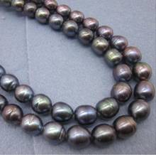 Ожерелье из таитянского Черного Жемчуга, 32 дюйма, 9-10 мм, 14 к 2024 - купить недорого