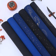 10 Sheets Six Feet Dark Blue & Black Xuan Paper Thicken Pastel Half-Ripe Rice Paper Brush Writing Paper with Dragon Pattern 2024 - buy cheap