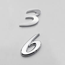 Хромированные буквы и цифры 3, 6 эмблемы для Mazda 3, Mazda 6, M3, M6, автомобильный Стайлинг, переоборудование багажника, значок, качественная Наклейка ABS 2024 - купить недорого