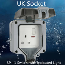 IP66 Открытый/ванная комната водонепроницаемый настенный выключатель Великобритания стандартная настенная розетка 16А/220-250 В 2024 - купить недорого