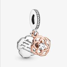 Colgante de collar de plata esterlina 925 para mujer, dije de rosa, compatible con pulsera Pandora, accesorios, regalo artesanal, nuevo y original 2024 - compra barato