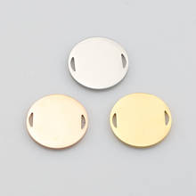 20mm Stainless Steel Blank Circle Charm Connector For Bracelet 2 Hole Round Metal Tag Mirror Polished 20pcs 2024 - buy cheap