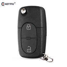 KEYYOU-carcasa plegable para llave de coche, carcasa con 2 botones, soporte para batería, para Audi A2, A3, A4, A6, modelos antiguos, CR1620 2024 - compra barato