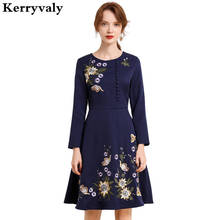 Women Forlal Embroidery Dress Vestidos Invierno 2021 Mujer Midi Party Shirt Runway Lgothic Ladies Dresses Kleider Damen K3929 2024 - buy cheap