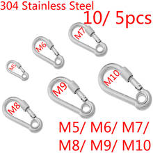 304 Stainless Steel Spring Hook Eyelet Carabiner Safety Hardware Tool Outdoor Sports Accessories 10/ 5pcs 2024 - buy cheap