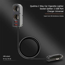 Universal 12V 24V 2in1 Car Cigarette Lighter Socket Splitter Dual USB Charger Metal Charger Power Adapter Universal For Phone 2024 - buy cheap