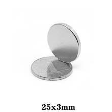 Круглые магниты N35, 2 ~ 100 шт., 25x3 мм, 25 мм * 3 мм, неодимовый магнитный диск 25x3 мм, Постоянный NdFeB, супермощный Магнит 25*3 мм 2024 - купить недорого