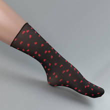 New Summer Women's Transparent Sexy Cool Socks Retro Mesh Heart Print Ultra-thin Lady Lovely Socks 2020 Trendy Streetwear Socks 2024 - купить недорого