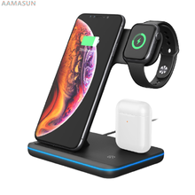 15W Fast Qi Wireless Charger Stand For iPhone 12 11 XS XR X 8 3 in 1 Charging Dock Station for Apple Watch 6 5 4 3 2 Airpods Pro 2024 - buy cheap