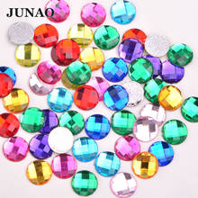 JUNAO 100pcs 10mm Mix Color Hot Fix Acrylic Rhinestone Applique Iron On Transfer Crystal Stones Flatback Hotfix Strass Crafts 2024 - buy cheap