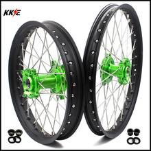 21/19 MX Dirtbikes колеса диски набор для KAWASAKI KX250F KX450F 2019 зеленый CNC концентраторы 2024 - купить недорого