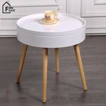  Solid wood Nordic creative coffee table simple side sofa side table corner several bed round table 2024 - buy cheap