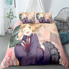 Juego de ropa de cama con patrón de Symphogear, bonito edredón, funda de almohada, textil de lujo para el hogar, decoración de dormitorio de niña de tamaño completo 2024 - compra barato