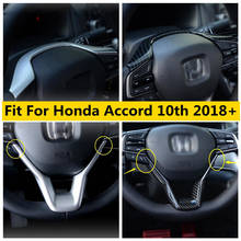 Yimaautollantas-embellecedor de cubierta de volante para coche Honda Accord 10th, 2018, 2019, 2020, 2021, Interior mate/aspecto de fibra de carbono ABS 2024 - compra barato