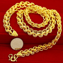 Areia de luxo colar de ouro para homens noivado aniversário jóias finas amarelo ouro cor link corrente colar presentes masculino 2024 - compre barato