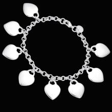 Браслет-цепочка женский серебряный с шармами в виде нескольких сердец, женский браслет 2024 - купить недорого