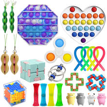 Juego de juguetes antiestrés para adultos y niños, cuerdas aleatorias para aliviar el estrés, sensoriales, burbujas blandas, 25 uds. 2024 - compra barato