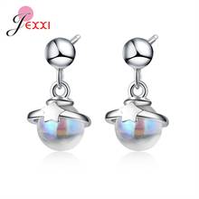 Korean Trend 925 Sterling Silver Stud Earrings Blue Universe Planet Star Piercing Earring For Women Lovers Birthday Gift 2024 - buy cheap