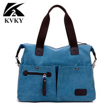KVKY New Arrive Women Messenger Bag Vintage Canvas Handbags Ladies Travel Bag Female Crossbody Shoulder Bag Big Casual Tote 2024 - buy cheap
