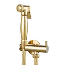 Solid Brass Golden Bidet Set Toilet Handheld Bidet Toilet Spray Gun Bidet Faucet Brass Valve Hand Shower Holder & hose 2024 - buy cheap
