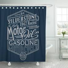 Cortina de ducha Vintage para motocicleta, tela de poliéster impermeable de 72x78 pulgadas, gráficos de gasolina, siversone, coche, Retro 2024 - compra barato