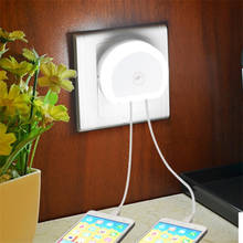 Light Sensor LED Night Light with Dual USB Wall Charger Plug US / EU Plug Drop Shipping 2024 - buy cheap