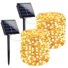 Garland-lâmpadas solares led, faroletes de fadas, para áreas externas, natal, festas, jardim, à prova d'água, 7m/12m/22m, decoração