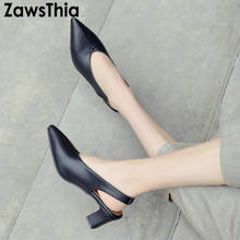 ZawsThia 2020 summer pointed toe square high heels woman slingback sandals casual fashion women shoes sandals big size 44 45 46 2024 - buy cheap