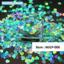 Lantejoulas holográficas para arte em unhas, decorações para arte em unhas, com brilho, coração 3d, flocos de glitter e lantejoulas 10g 2024 - compre barato