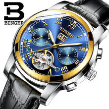 Switzerland Luxury Brand Binger Mens Skeleton Automatic Wristwatches Sapphire Crystal Waterproof Male Calendar Relogio Masculin 2024 - buy cheap