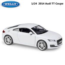 WELLY-Coche de juguete modelo Audi TT Coupe para niño, vehículo de aleación de Metal, escala 1:24, colección de regalos, 2014 2024 - compra barato
