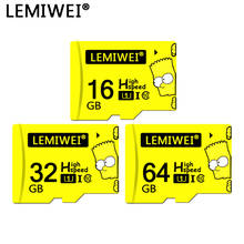 Lemiwei Барт Симпсон Одежда высшего качества карты памяти 16 ГБ, 64 ГБ, класс 10, Водонепроницаемый Симпсон слот для карт памяти 32 Гб для телефона 2024 - купить недорого