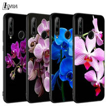 Capa preta orquídea flores traseira, para huawei p smart z plus 2019 p40 p30 p20 pro p10 p9 p8 capa macia lite para celular 2024 - compre barato