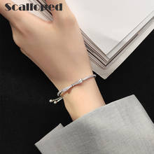 SCALLOPED Fashion Bowknot Adjustable Bracelets 2021 New Shining Zircon Women Statement Jewelry Best Friend Gifts 2024 - buy cheap